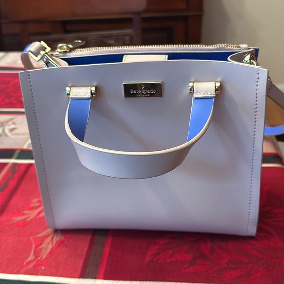 Kate Spade handbag beige with inside blue accent color in very good condition - Picture 1 of 11